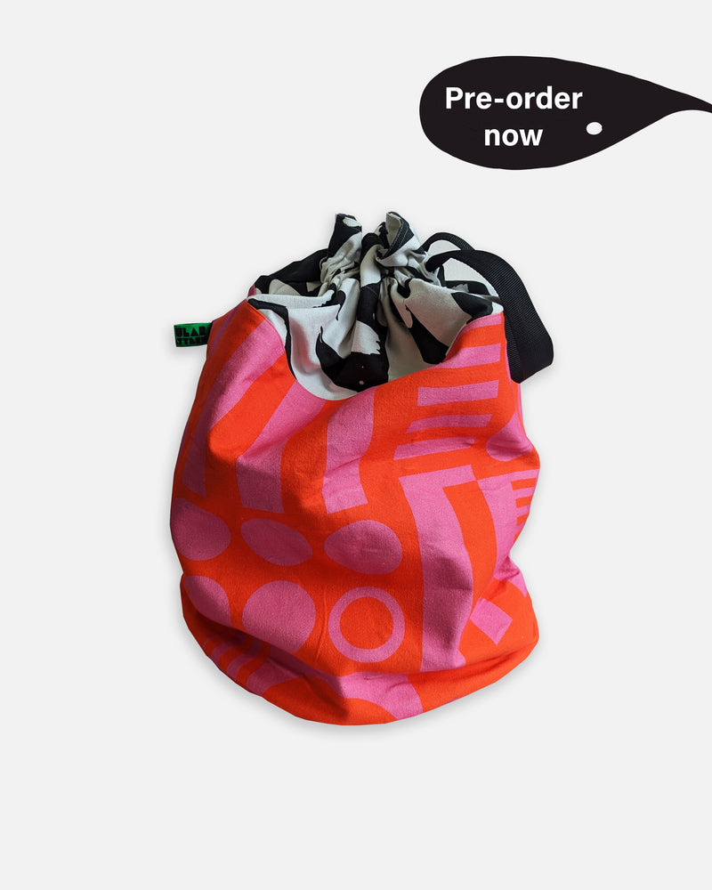 Reversible Laundry Bag in Hot Pink / Jungle / Mono
