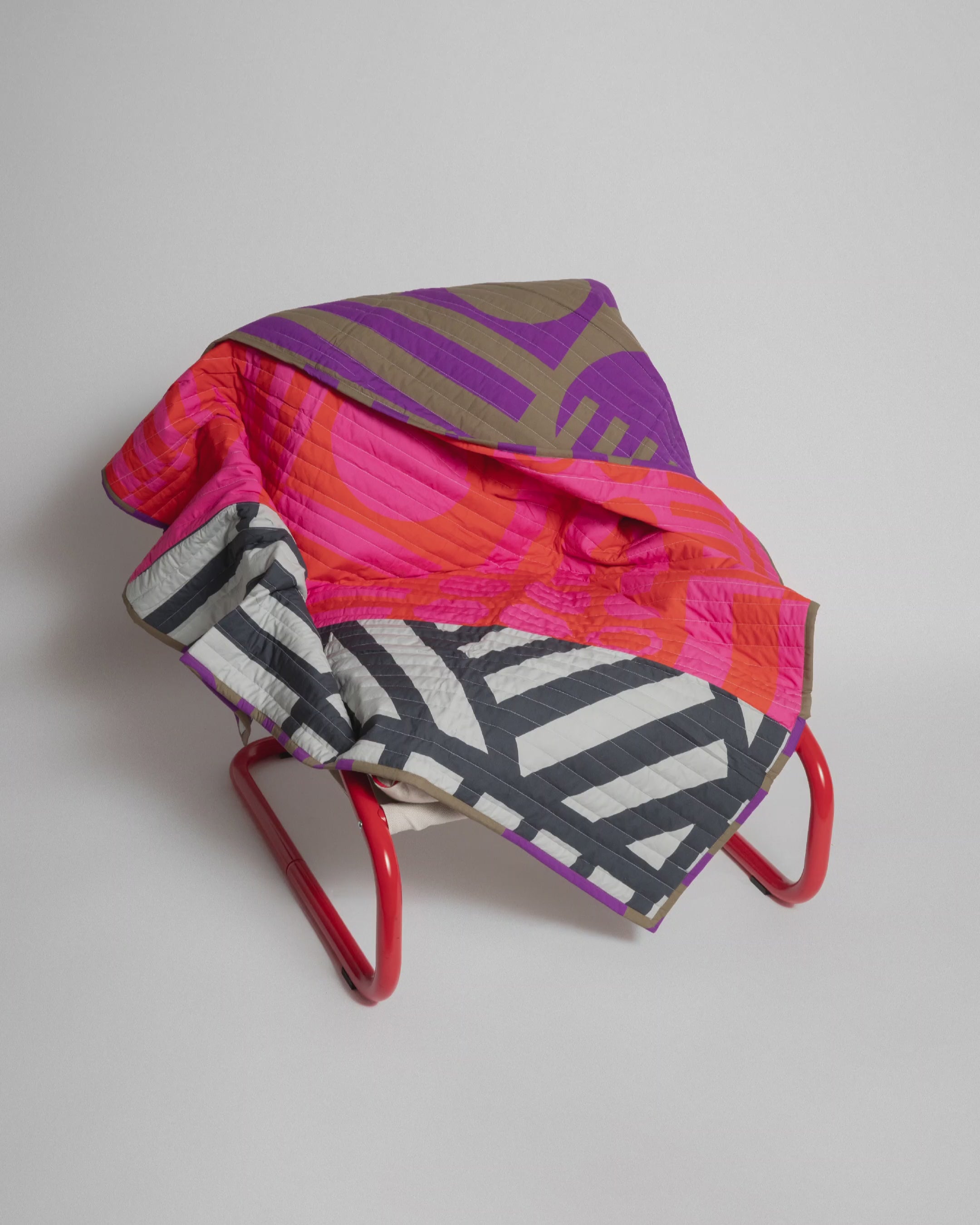 Reversible Quilted Throw in Hot Grape