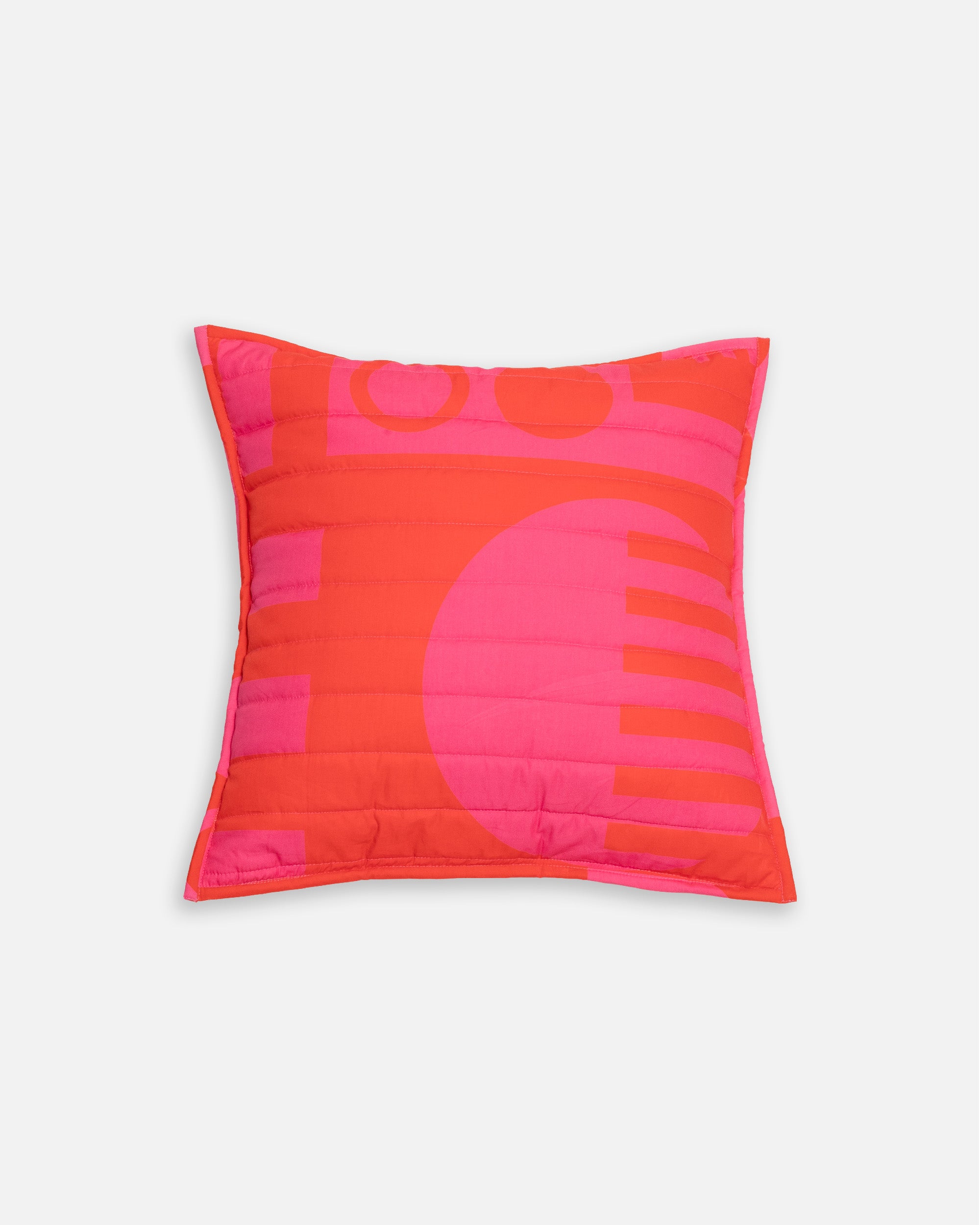 Quilted Cushion Cover in Hot Pink