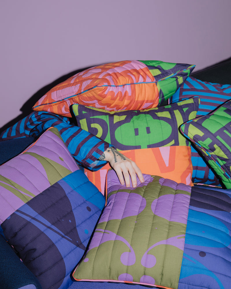 Chameleon Jungle Quilted Cushion Cover