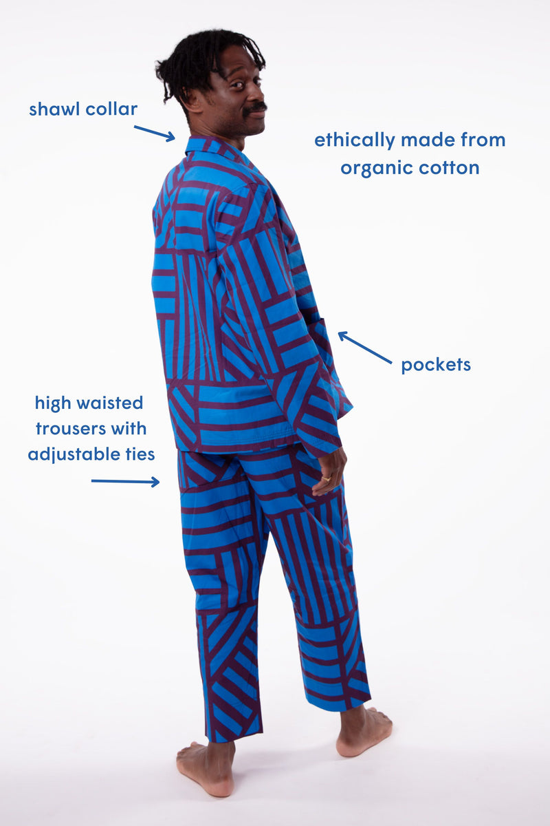 Sidewinder Pyjama Suit in Blueberry