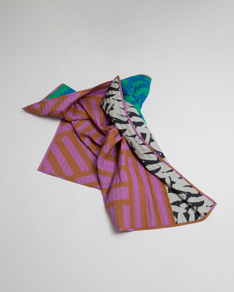 Reversible Quilted Throw in Cool Caramallow