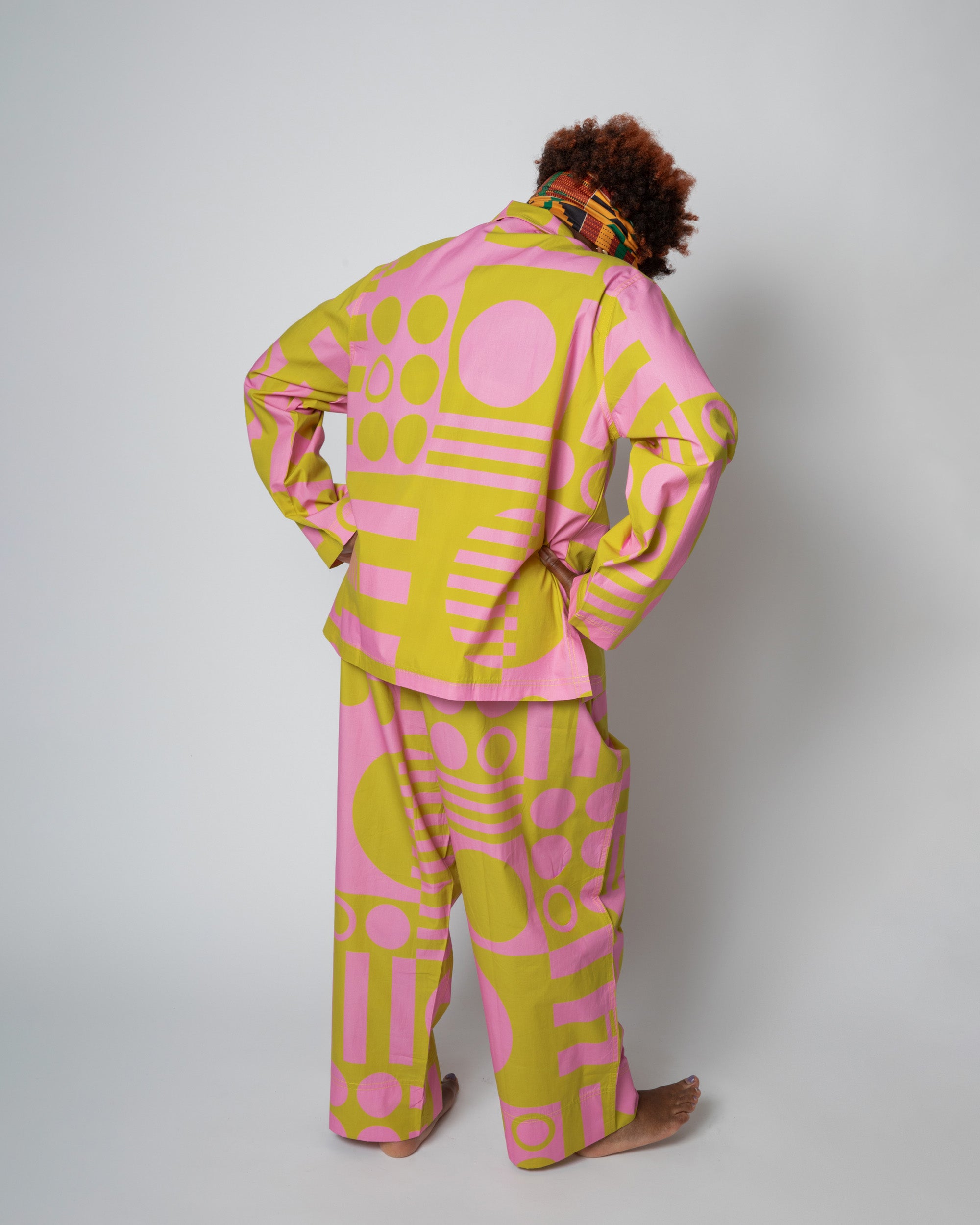 Elasticated Wide Leg Trousers in Paradox Wasabi