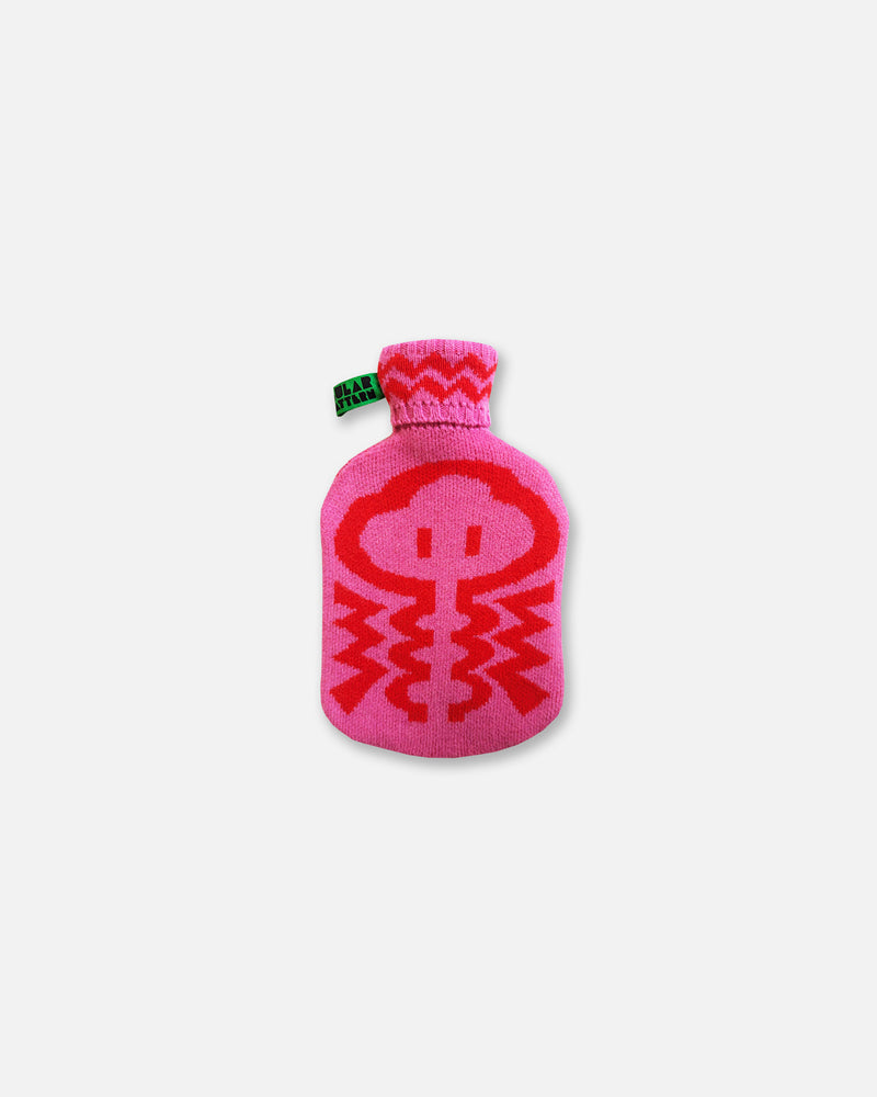 Knitted Hot Water Bottle in Hot Pink