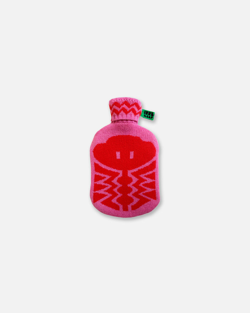 Knitted Hot Water Bottle in Hot Pink